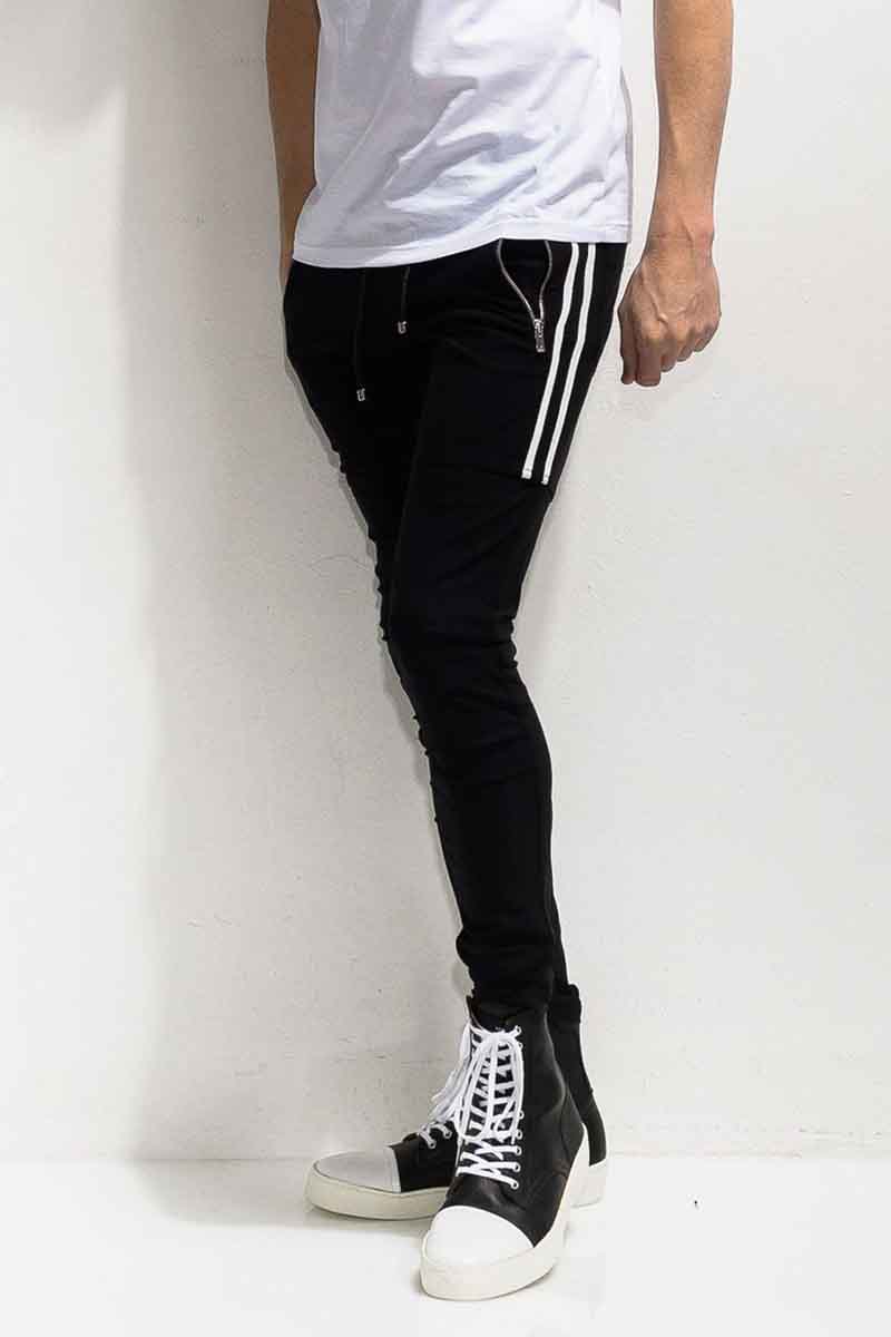 貨物輸送無料 ボトムス RESOUND CLOTHING リサウンドクロージング Johnson LINE NYLON PT / 黒いこと×白いこと 返品取り替えっこ不可