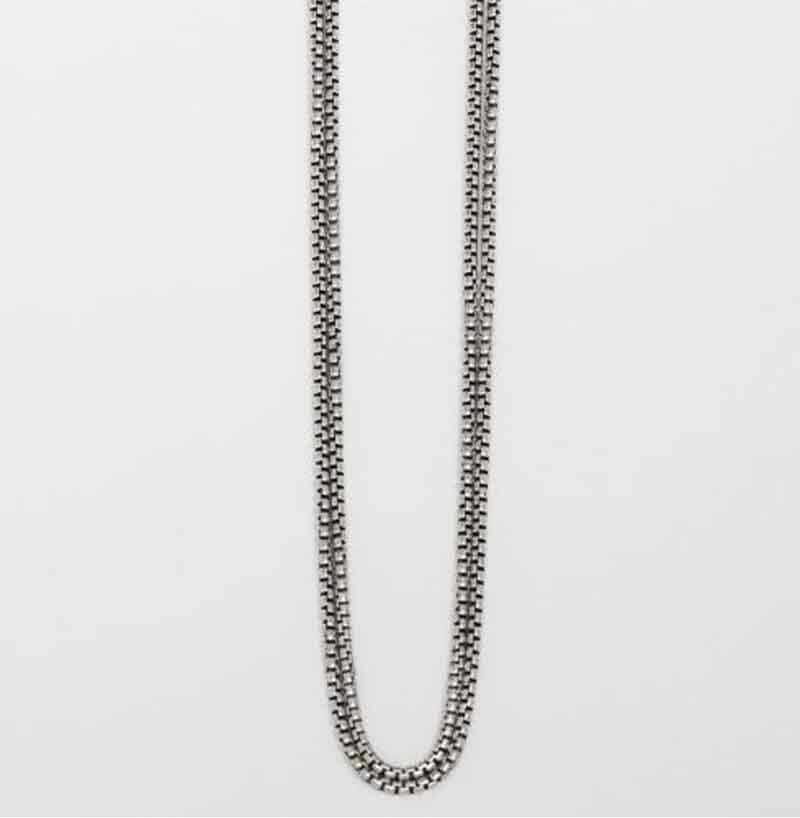 お取り寄せ 貨物輸送無料 佩び物 gerochristo ジェロクリスト Box Double Chain Necklace 50.0糎 / GN002 返品取り替えっこ不可