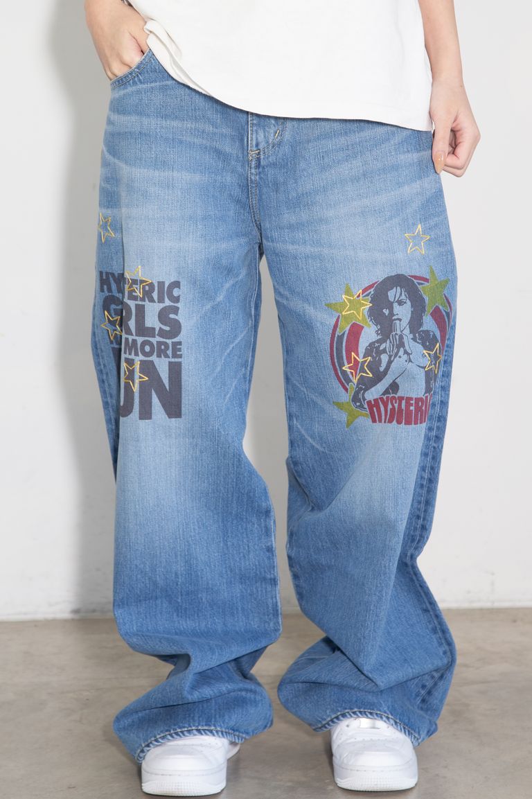 貨物輸送無料 ボトムス HYSTERIC GLAMOUR ヒステリックグラマーWOMAN BANANA ワイドデニムパンツ / 点火装置はたご屋