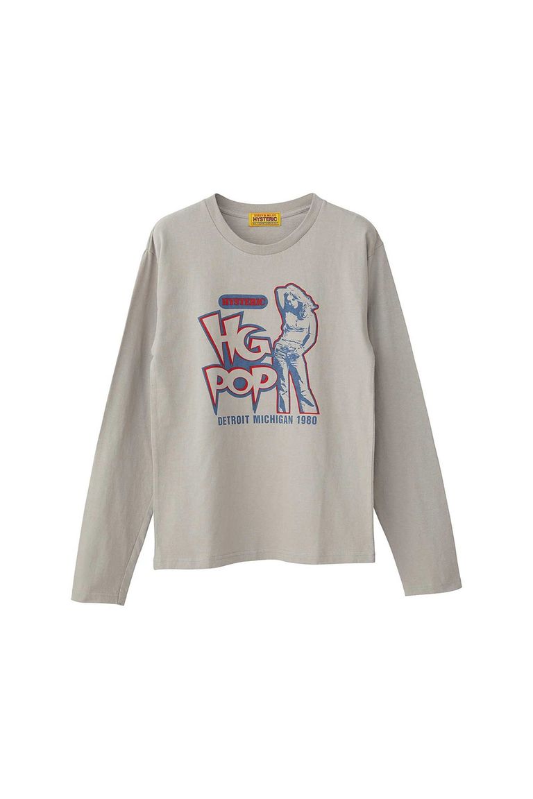 送料無料 トップス HYSTERIC GLAMOUR HG POP Tシャツ / グレー 返品交換不可