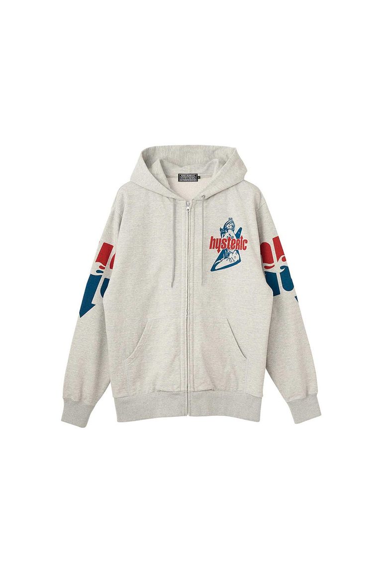 貨物輸送無料 トップス HYSTERIC GLAMOUR ヒステリックグラマー HYS FLARE LOGO パーカー / 薄墨色