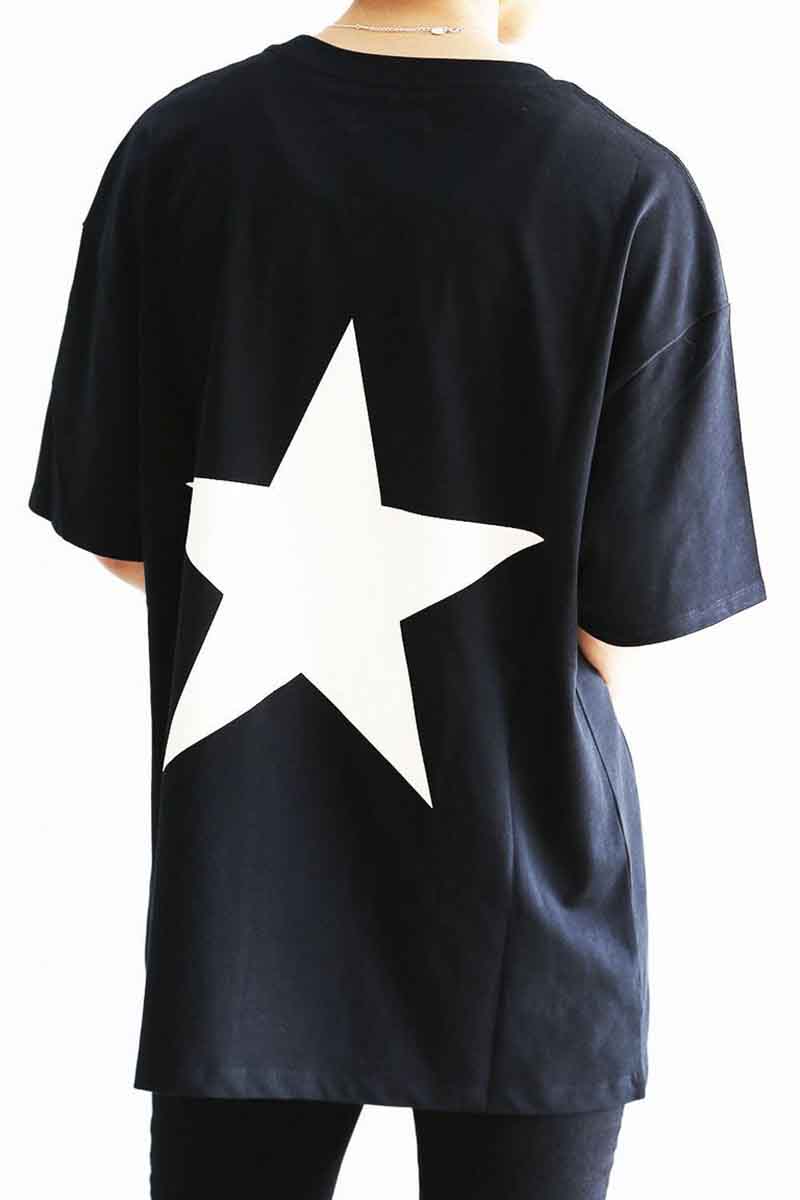 貨物輸送無料 トップス FEAR OF GOD FOG ESSENTIALS フィアオブゴッド エッセンシャルズ COMPLEX CON STAR PRINT S/S TEE / 黒いこと 返品取り替えっこ不可