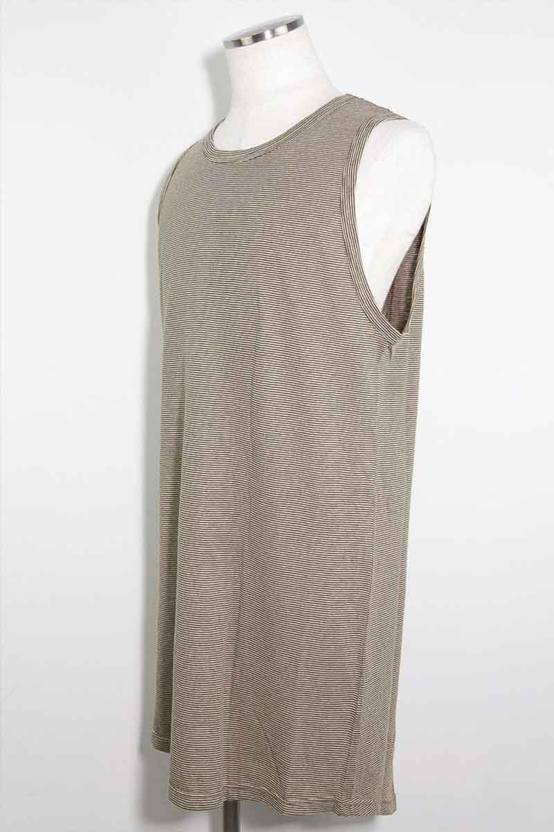 セール商品 30%OFF トップス A.F ARTEFACT エーエフ アーティファクト ストライプロングタンクトップ / Stripes Long Tank Top / グレー&times;アイボリー 返品交換不可｜Valuation share 7,608円