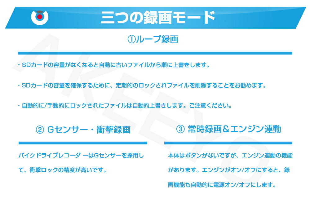 【ポイント20倍】AKEEYOドライブレコーダーバイク前後カメラWiFi全体防水130°超広角Gセンサー全国LED信号機対応日本語説明書リモコン付き200万画素FullHD1080Pスマホ連携煽り運転防止GPSモジュール(別売)一年間保証AKY-958N