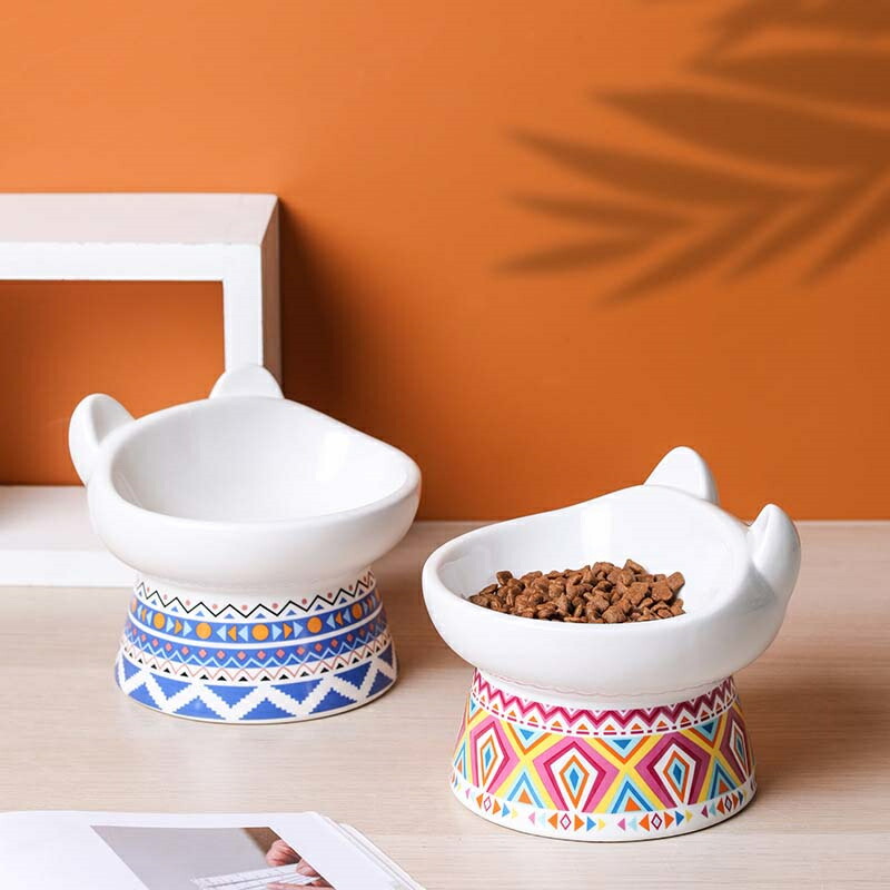 【楽天市場】猫 犬 フードボウル 傾斜 陶器 水入れ 斜め 食器 食べやすい 高さ 水飲み セラミック ペット食器 おしゃれ ペット用 餌入れ