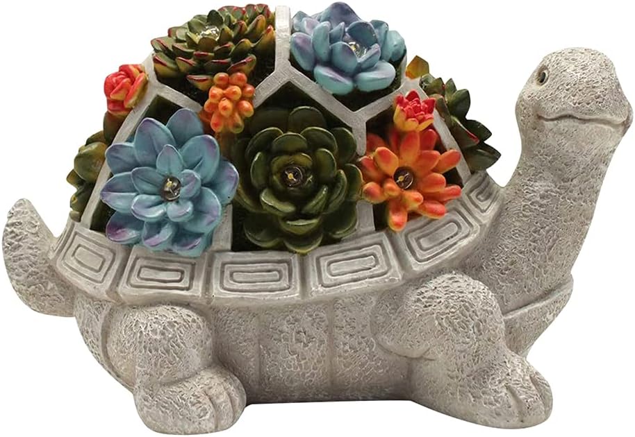 【地域限定送料込み】特大額縁　置物　オブジェ 楽天市場】ソーラー置物 カメ ガーデンオーナメント