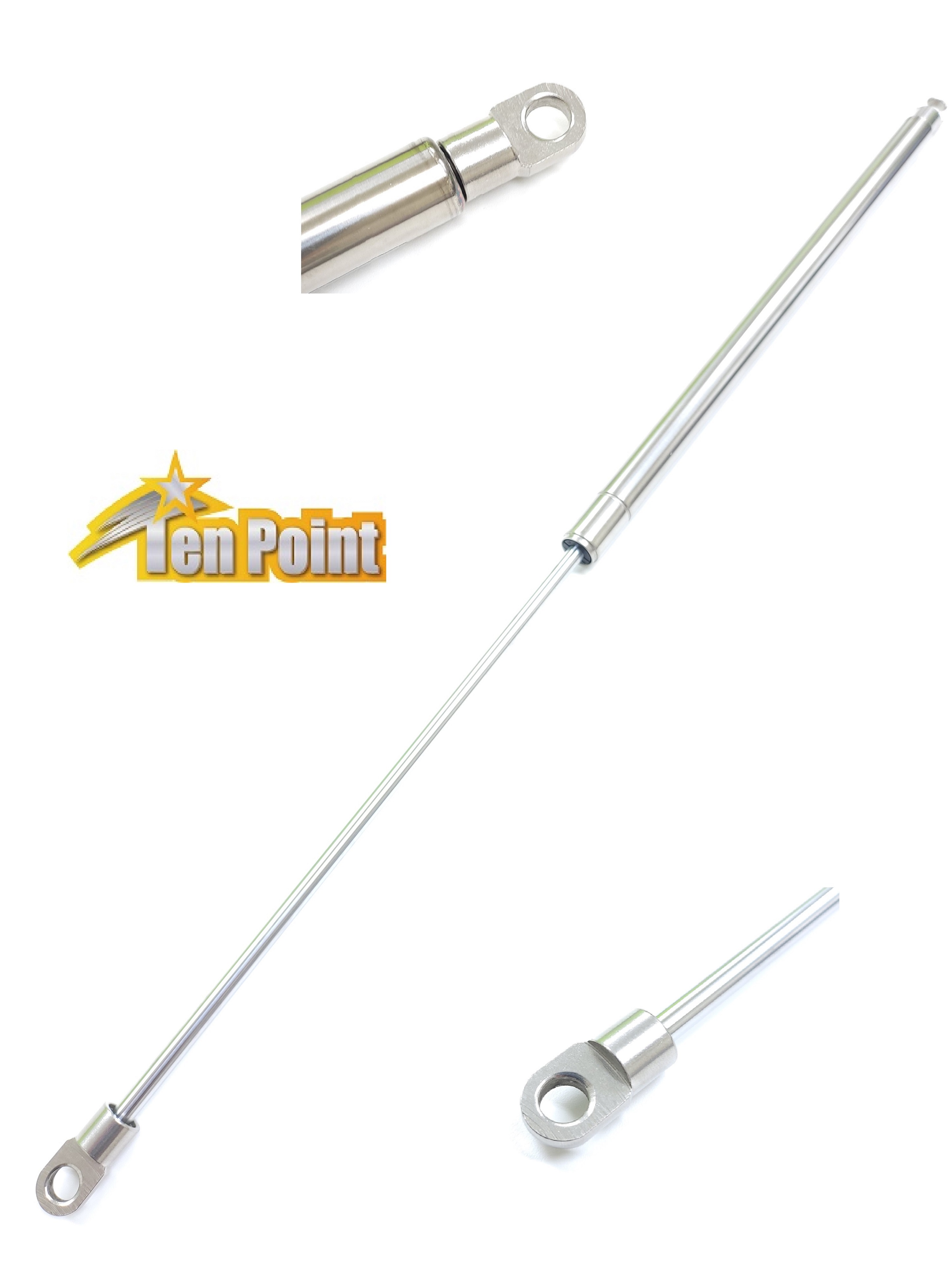 汎用ガススプリング ステンレス製 8ミリ アイ コネクタータイプ 長さ16ｃｍ～93ｃｍ 選べる仕様は150種以上 1本売り 取付金具別売り 取寄品｜テンポイント ガススプリング 販売