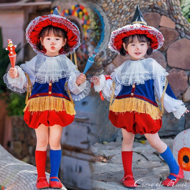 ハロウィン 仮装 小学生 ハロウィン衣装 仮装 おもしろ ピエロ ハロウィン コスプレ ピエロ 子供 女の子 セットアップ キッズダ