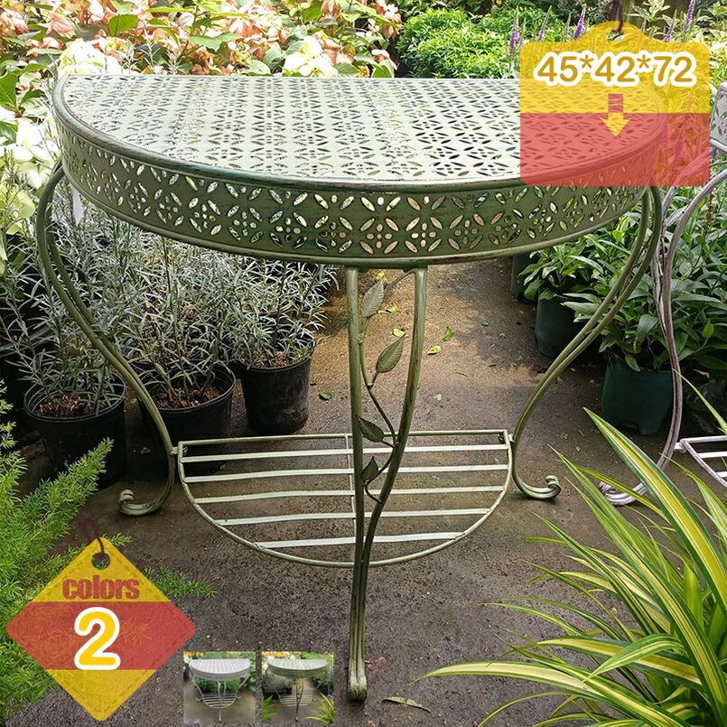 フラワースタンド アイアン 白 2段 二層 花台 鉢スタンド 観葉植物 花瓶 置き台 園芸ラック ベランダ ガーデニング棚 プランタースタンド 植木台 花屋 アンティーク ガーデンラック 屋外|tenShop