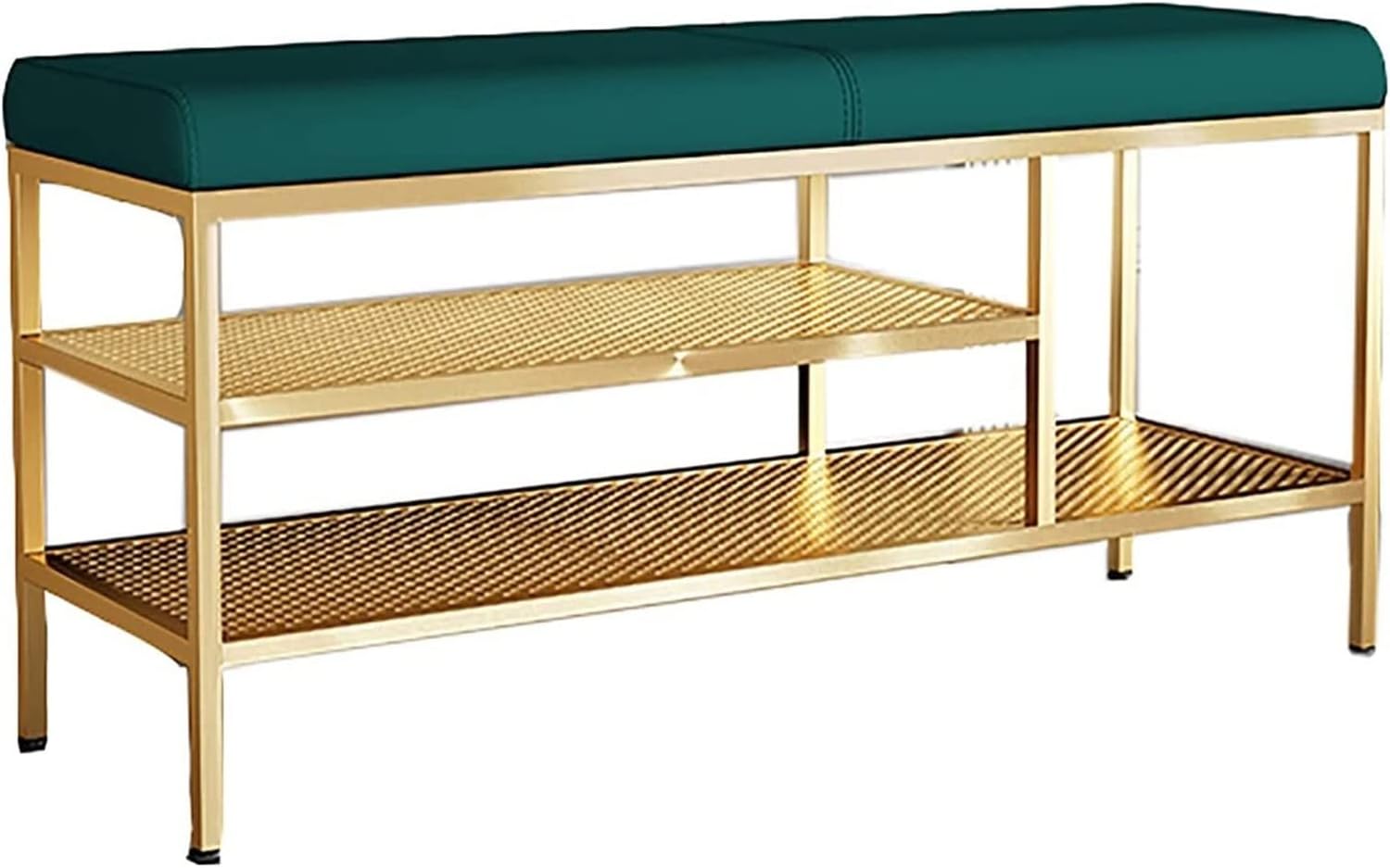 収納ベンチ ベッドベンチの端 2段収納ベンチ 金属フレーム付き 靴ラック クッション付き フットパッドデザイン 玄関 寝室 リビングルーム用 (サイズ : 120*32*47)｜tenShop 52,297円