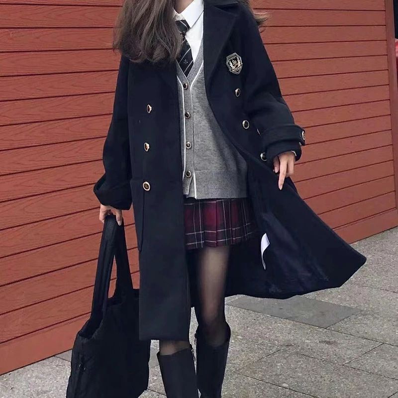 Pコート スクールコート ロングコート トレンチコート レディース 女子 男子 学生 制服 秋冬 通勤 通学 オフィス