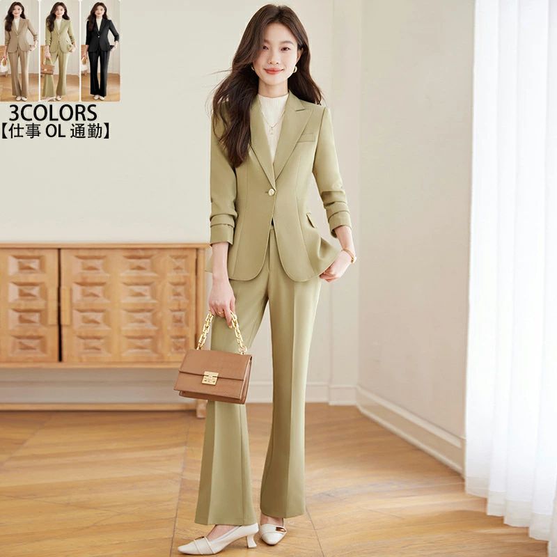 上品 カジュアル 制服 ビジネススーツ 2点セット ジャケット+パンツ 発表会 リクルートスーツ 結婚式 通勤 OL カジュ