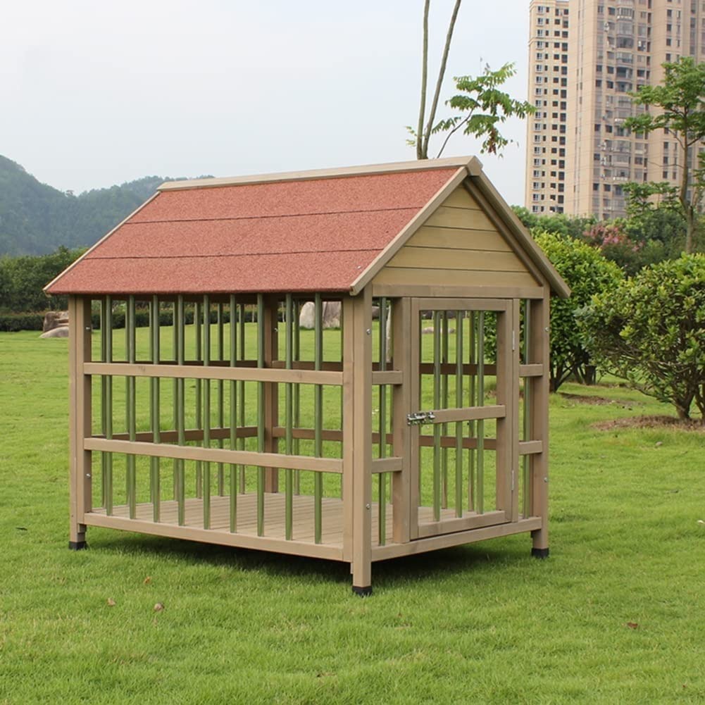 犬掘ったて小屋 露天用 犬舎 屋外 木製犬箱、雨合羽屋内露天犬掘ったて小屋、大屋根付き添い人耐候性メッシュ犬掘ったて小屋、合わせる能力のあるな足付き添い人ペットベビーサークル