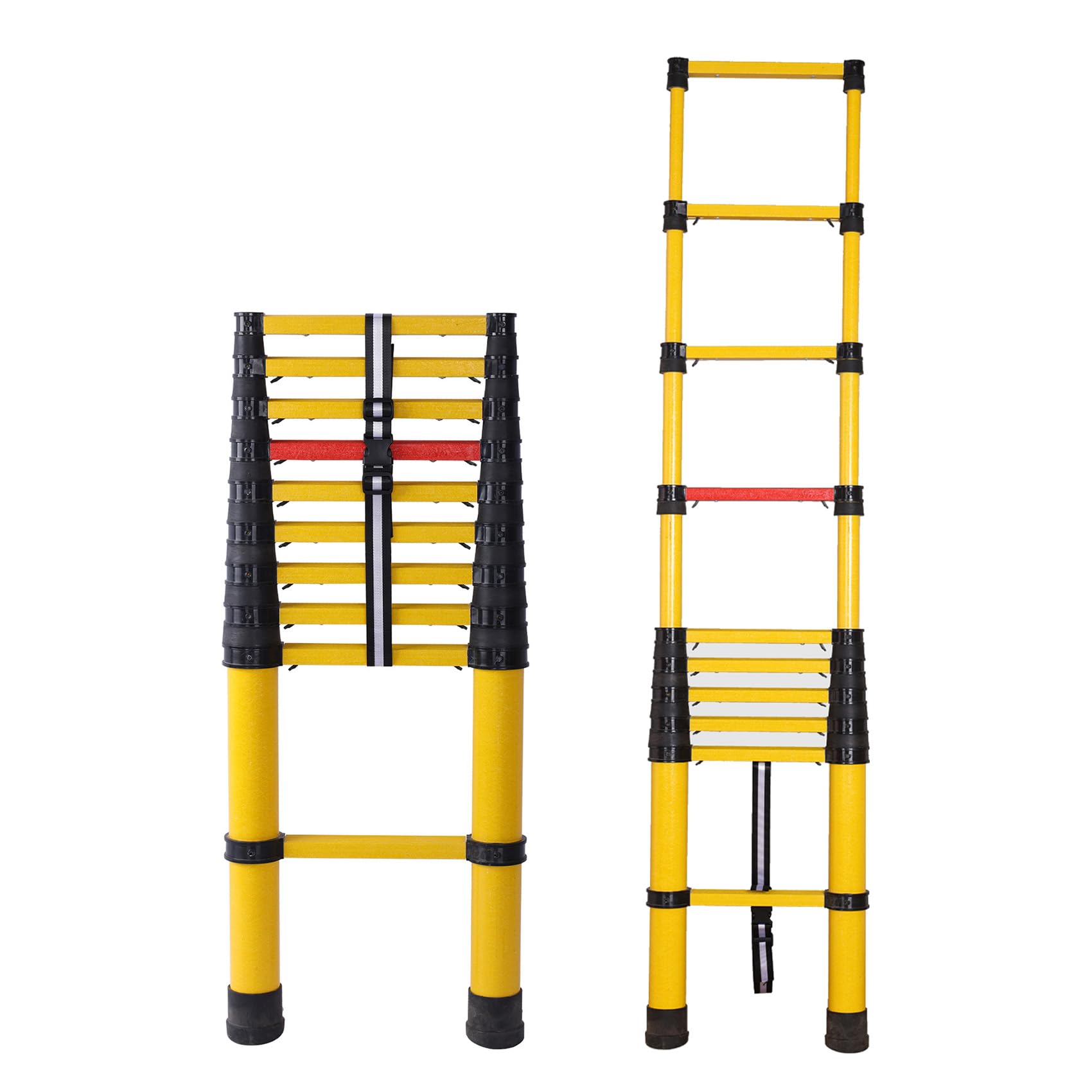 絶縁伸縮はしご FRP製 電気技師専用 Insulation ladder ガラス鋼はしご 絶縁釣り竿はしご 絶縁安全 挟み込み防止 滑り止め 軽量|tenShop
