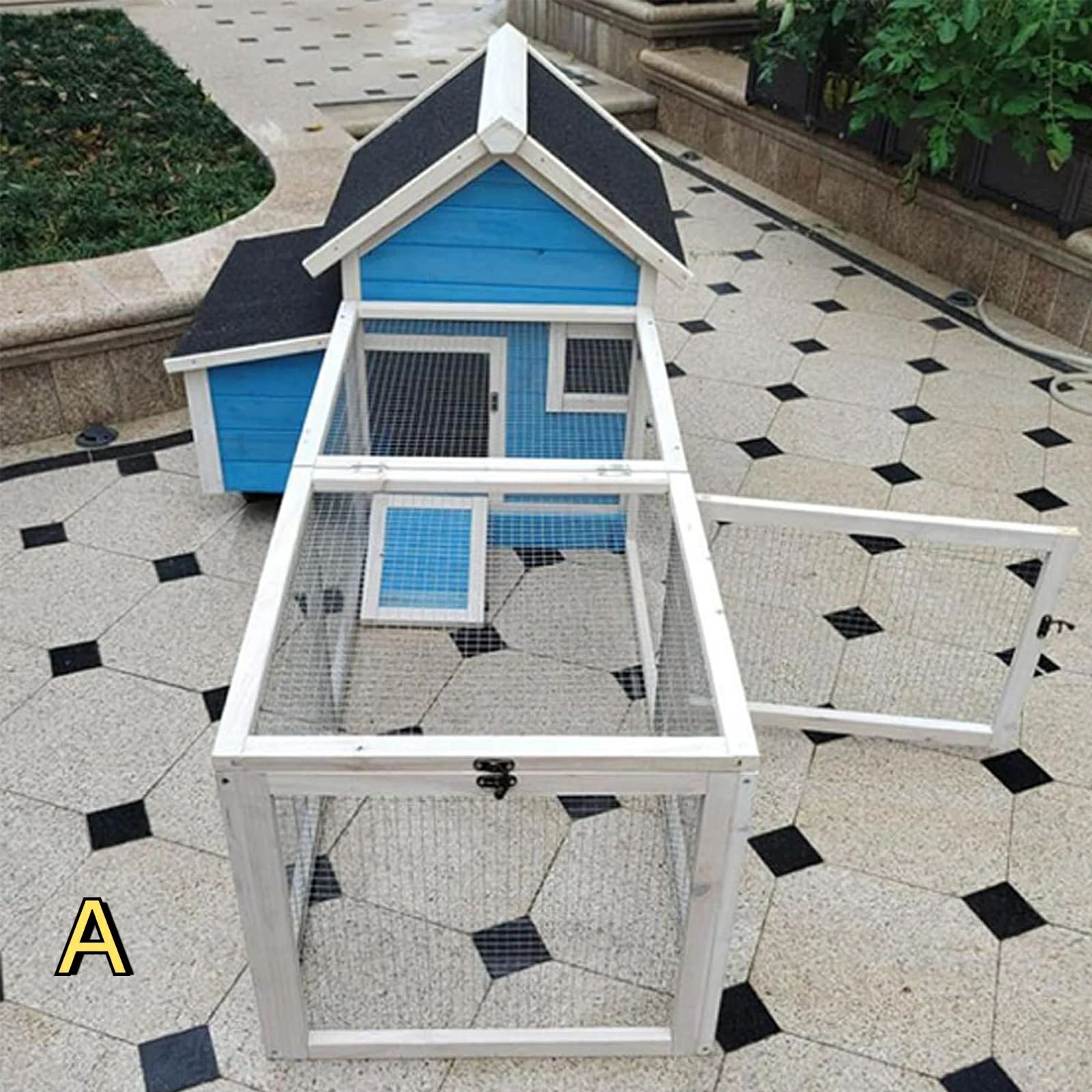 鶏掘ったて小屋 室外 大型 木製+ジンクメッキ鋼製 鳥小屋 鶏書き込み 大屋根付き添い人 高耐久 庭用 栽培所用 耐候性 防雨 防風性 家禽伏せ籠 家兎ハッチ