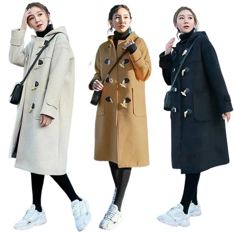 デート 通勤服 ロングコート アウター コート 厚手 フード付き 長袖 大きいサイズ ロング ダッフルコート 冬 レディース
