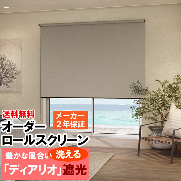 【マラソン期間クーポン有】 ◆◆送料無料 ロールスクリーン オーダー 防炎加工 洗えるウォッシャブル ざっくりとした豊かな風合い「ディアリオ 遮光」 ロールカーテン 立川機工ファーステージ FIRSTAGE 【同梱不可商品】