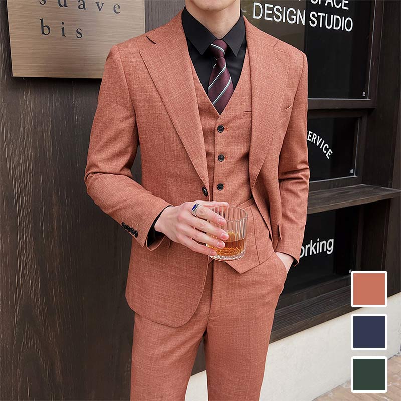 メンズスーツ スリムスーツ 品質良い 上下セット セットアップ フォーマルスーツ ビジネススーツ 2点セット 3点セット オレンシ ネイビー グリーン スーツセット ジャケット ズボン ベスト 花婿 パーティースーツ セレモニースーツ 忘年会 礼服 お洒落 送料無料