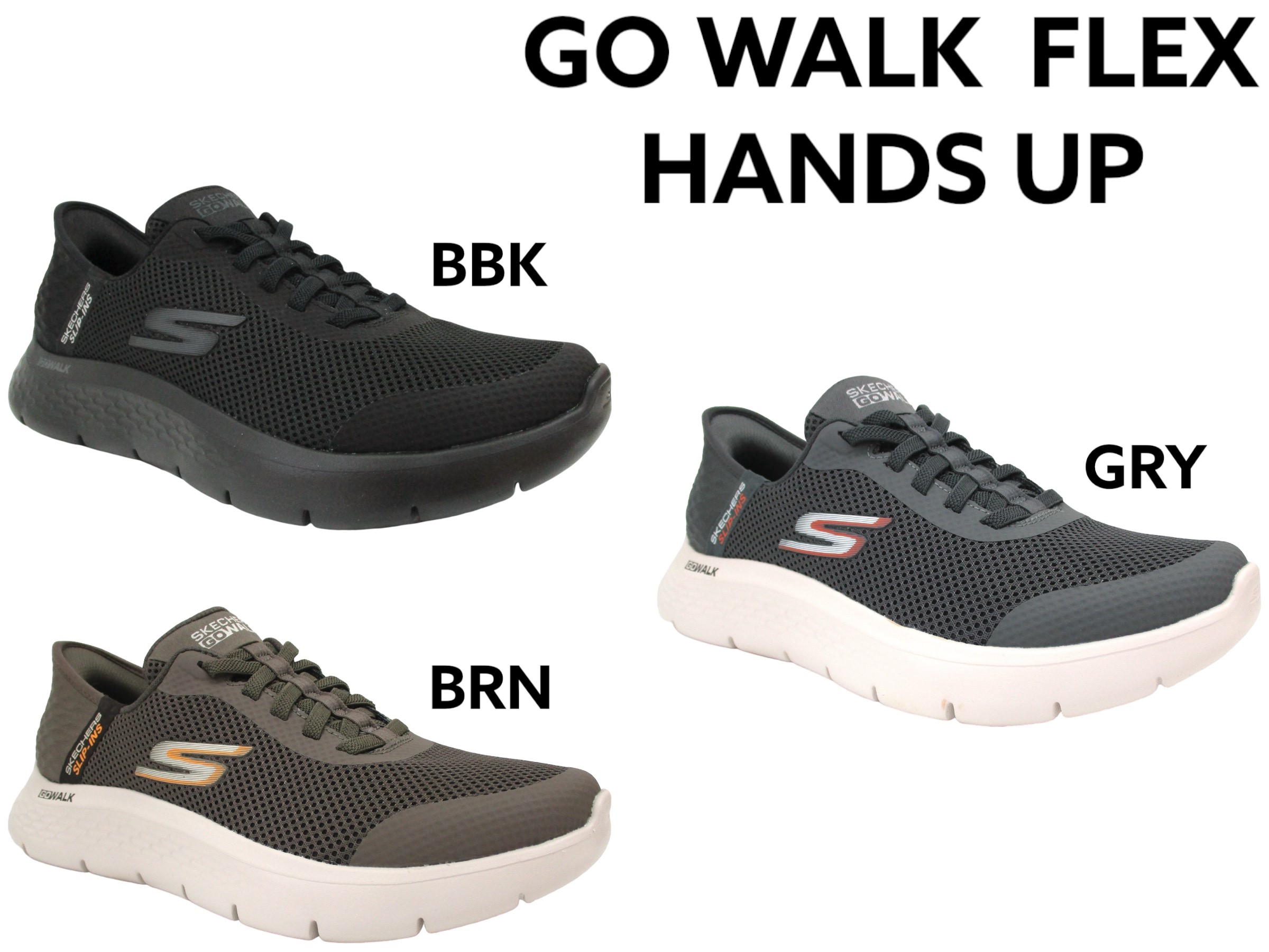 スケッチャーズ 216324WW スリップインズ メンズ GO WALK FLEX HANDS UP エクストラワイドフィット ハンズフリー スリッポン ゴムひも｜TENGOKUYA店