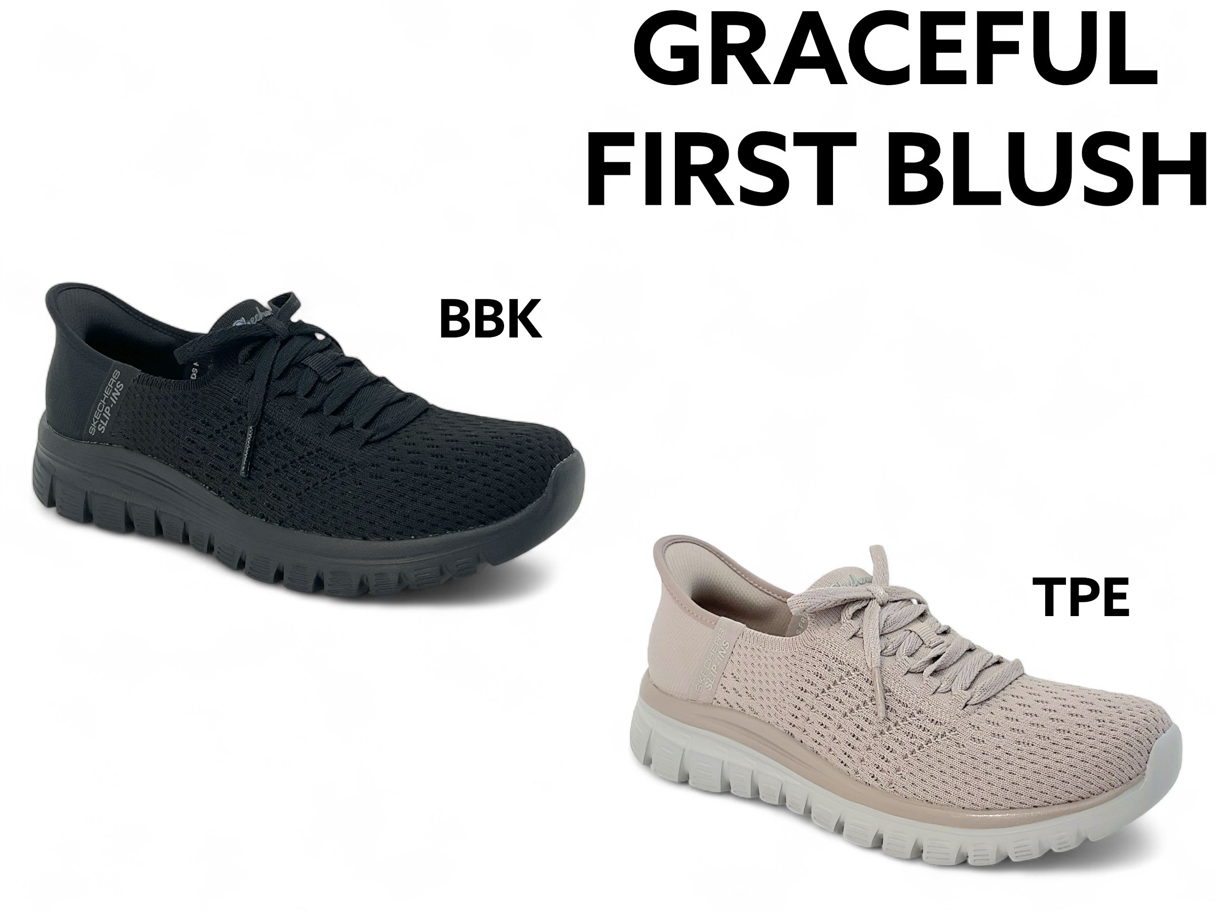 スケッチャーズ 100736 スリップインズ レディース スニーカー GRACEFUL FIRST BLUSH ノーマル フィット 手を使わず ハンズフリー お仕事履き 上履き オフィス 通勤 ウォーキング 散歩 クッション性 ひも縫い付け ほどけない