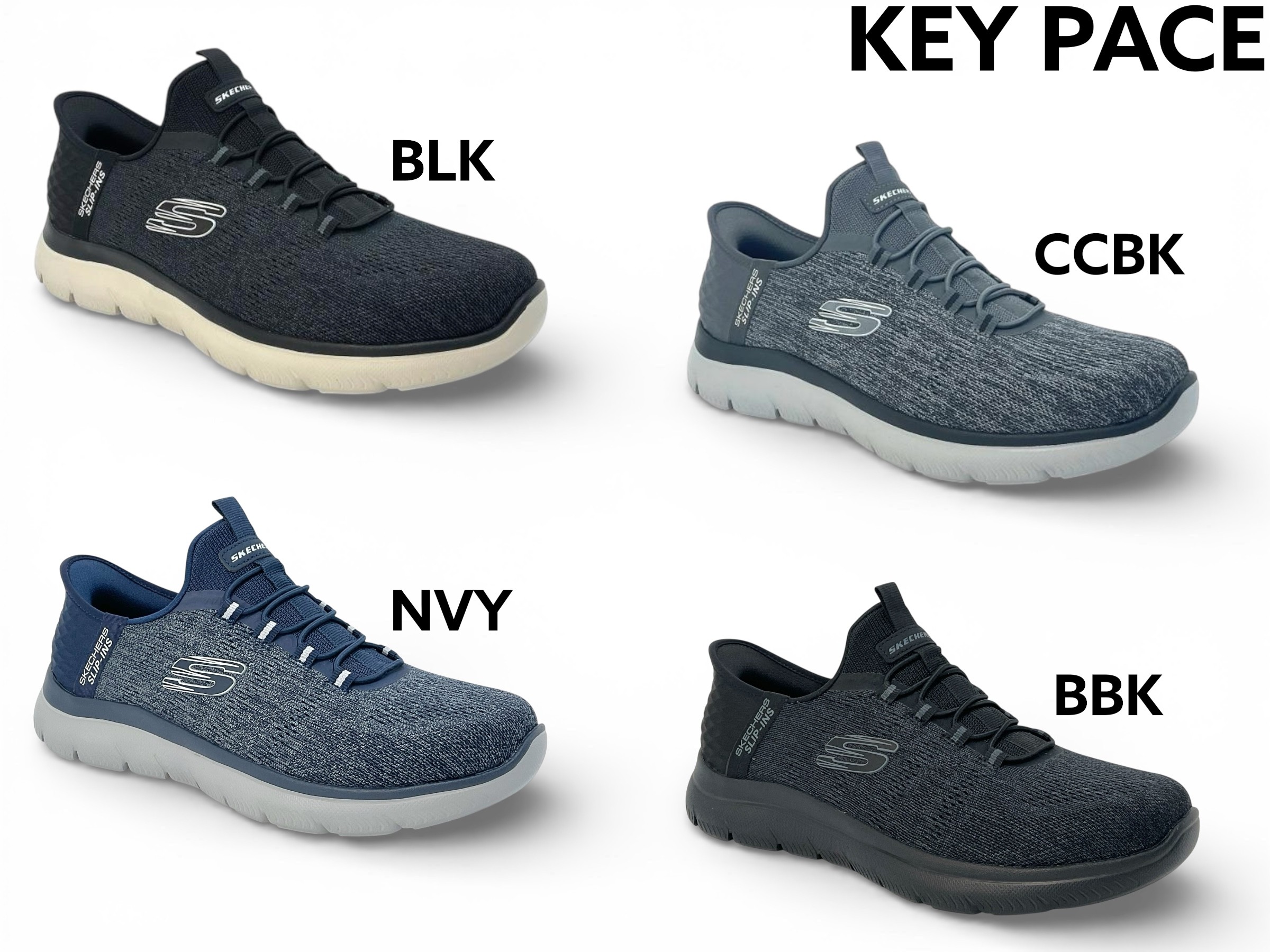 スケッチャーズ 232469W スリップインズ メンズ SKECHERS SUMMITS KEY PACE 置き目撥ねのける 広広とした相応う 幅ひろい ゆったり ハンズフリー 手を使わず スリッポン 予防医学吊りひも 軽さ心積もり JIS標準尺度寄り バナナの木マン日村 栗山英樹