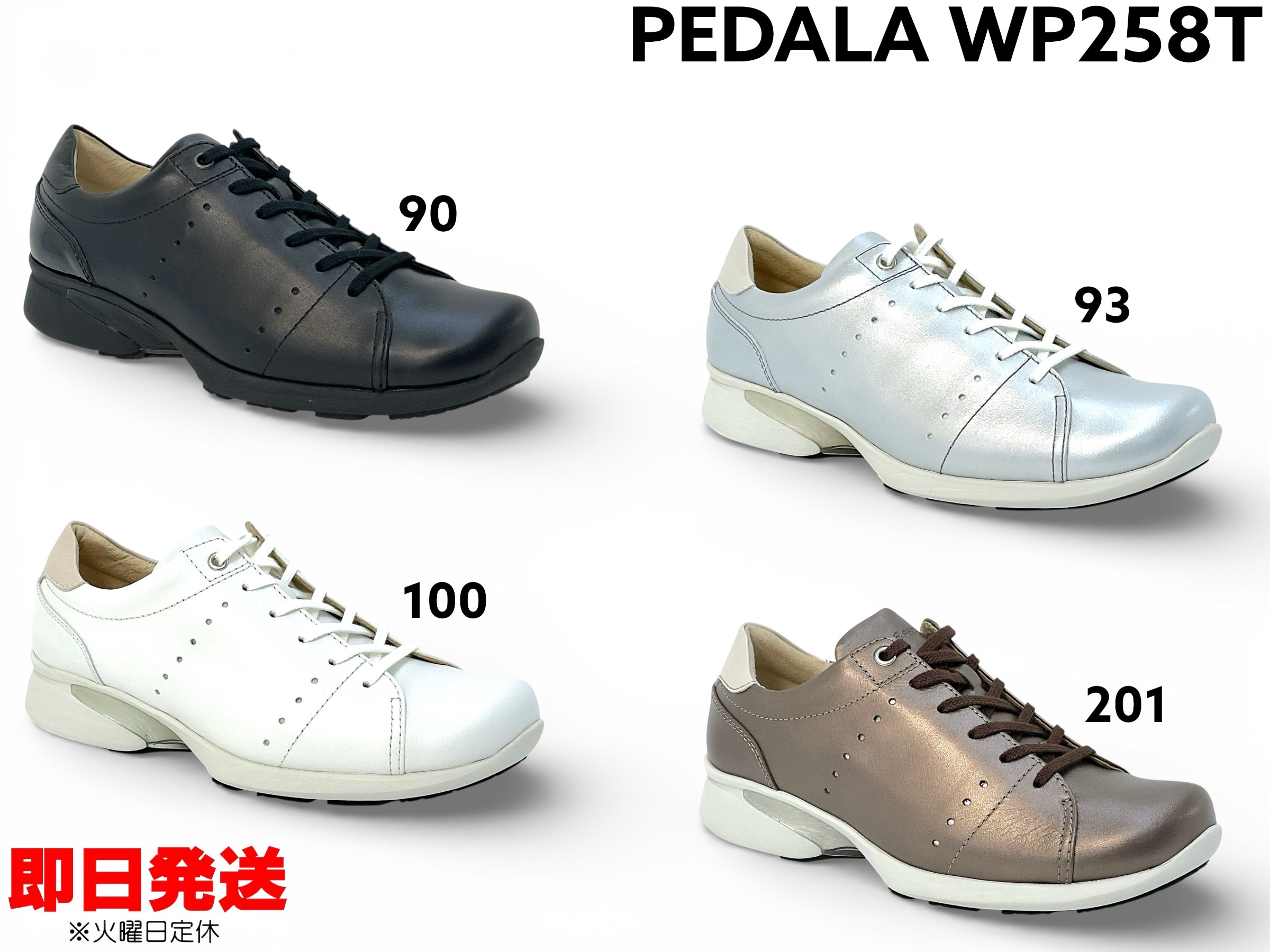 アシックス ウォーキング ペダラ WP258T レディース ASICS WALKING PEDALA 2E 幅 日本製 所せまいから決まり切った 座布団 α先だつもの 生まれながらなめし革 ジッパー ファスナー 心地好いシューズ 成人女性靴 90 93 100 201