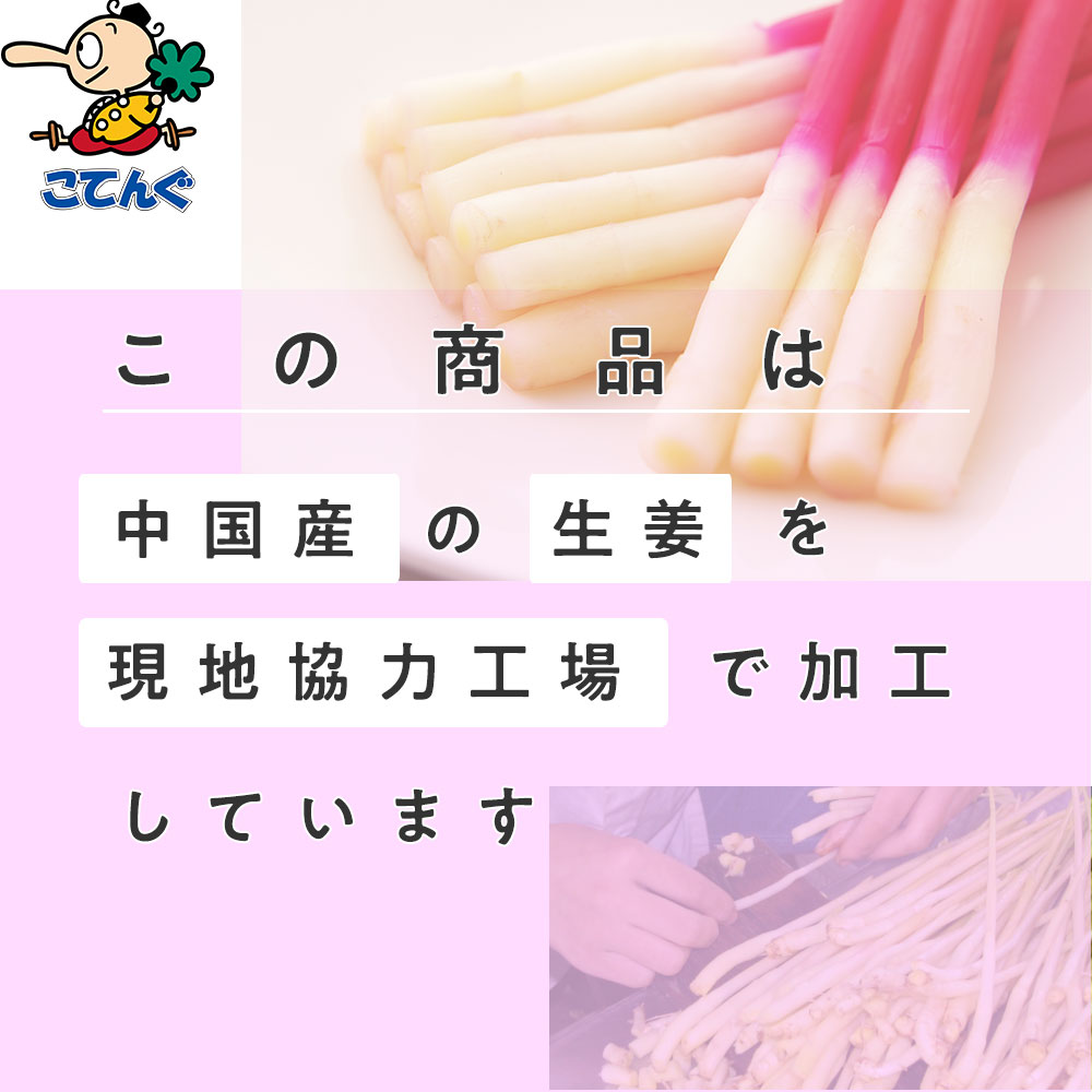 24袋セット 紅白生姜甘酢漬け 中国産 約8cmカット 袋詰 個数約95〜100本X24袋 ケース 10kg 常温長期保存 給食 初売り  焼き物のあしらいに 和食や魚料理 の天狗缶詰 大容量 業務用食材