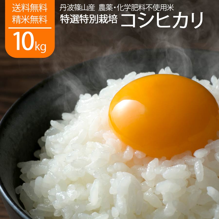 祝日 兵庫県丹波産 農薬不使用コシヒカリ玄米１０㎏ 令和４年産