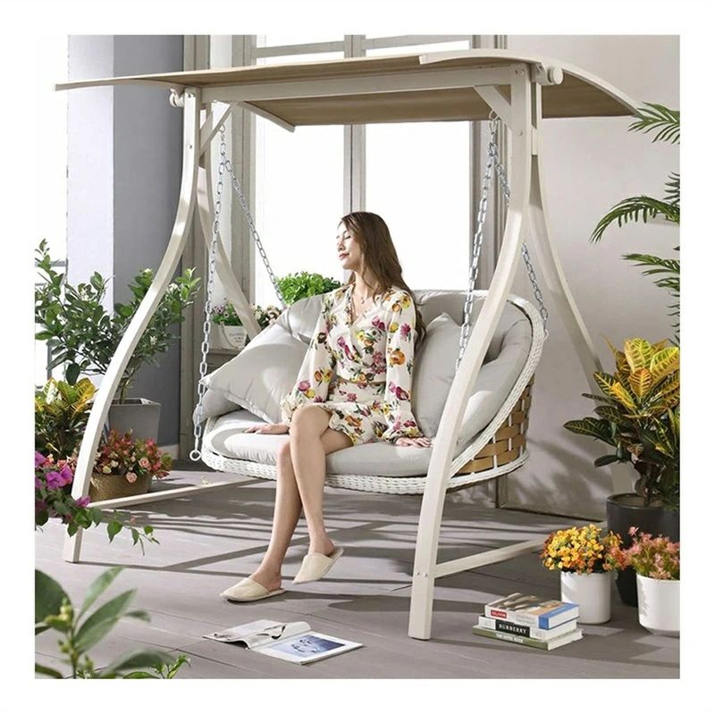 クッションと枕、プリンセススイングベッドガーデンスイング屋外スイングチェアベンチ ブランコ ポーチ パティオ 屋外 ブランコ｜天神橋セレクト