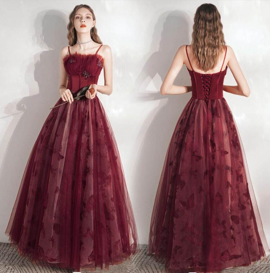 パーティードレス Aライン ロング丈?マキシ丈 ウェディングドレス チュー ドレス ノースリーブ 編み上げ 花嫁ドレス ワンピース