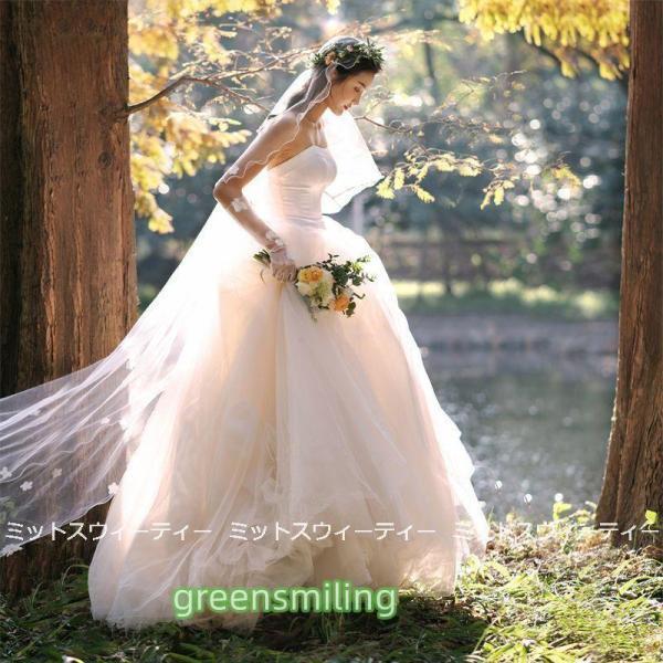 ウェディングドレス 二次会 リゾートドレス 結婚式 ブライダル 前撮り ベアトップ ビスチェ プリンセス 花嫁 チュール 後撮り ロケーション撮影 ウエディング