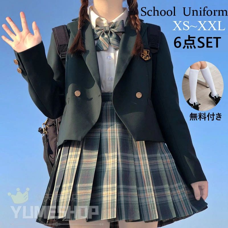 部分 学生服 入学式 卒業式 スーツ 女の子 ジュニア 6点セット小学生 子供服 中学生 高校生 大きいサイズ ジャケット ブラウス スカート リボン エンブレム フォーマルスーツ 卒服 ジュニアスーツ ブラックフォーマル 卒業式服 お受験 発表会 送料無料XS S M L 2L 3L｜天神橋セレクト