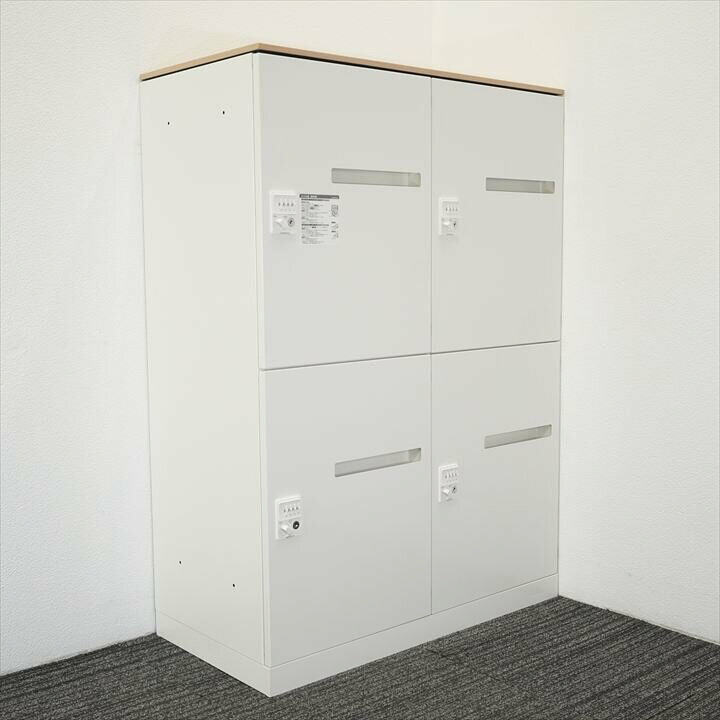 オカムラ ピクスライン ダイヤル式 4人用モバイルロッカー 0945 H1265 ネオウッドライト天板　中古｜オフィス家具の天下一　店 21,158円