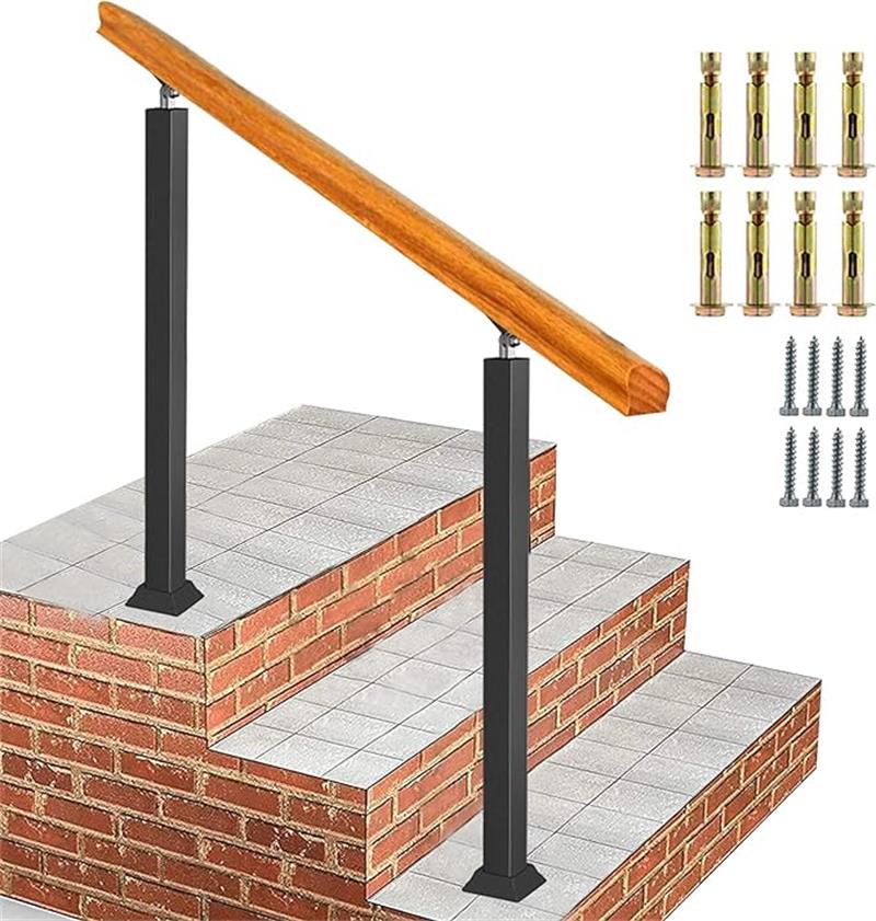 楽天市場】手すり 屋外玄関階段手すり無垢材の手摺り マットブラック