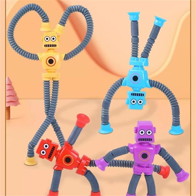 4点  スーパーノビルンダー  ポップチューブ  ロボット（赤、紺、緑、水色） 楽天市場】スーパーのびるんだ〜ロボ スーパー ノビルンダー