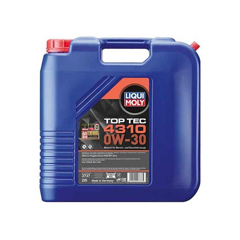 3737 LIQUIMOLY（リキモリ） トップテック4310 C2 0W30 20L エンジンオイル TOPTEC4310 ガソリン・ディーゼル兼用