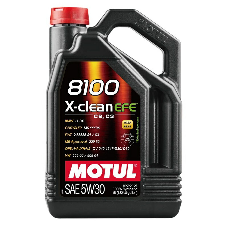 113235 MOTUL (モチュール) 8100 X-CLEAN EFE エックスクリーン 5W30 5L 100%化学合成 エンジンオイル|てんこ盛り!