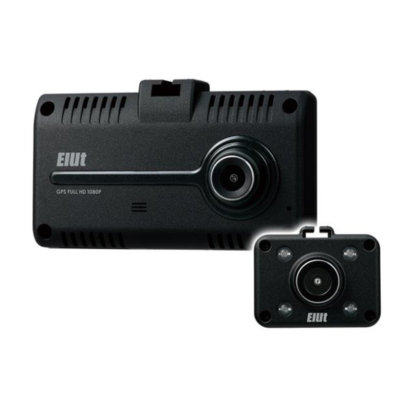 AG423-DRC ELUT 前後2カメラ フロント・室内 前後200万画素 12V/24V 2.4型 ドライブレコーダー GPS搭載 3年保証|てんこ盛り!