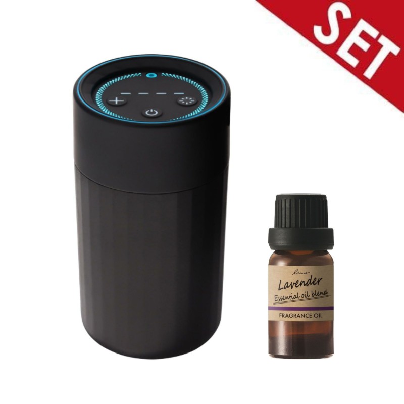 【ラベンダーオイルセット】L10601+L10064 CARMATE ブラング 噴霧式フレグランスディフューザー イルミネーション ブラック｜てんこ盛り！ 7,196円