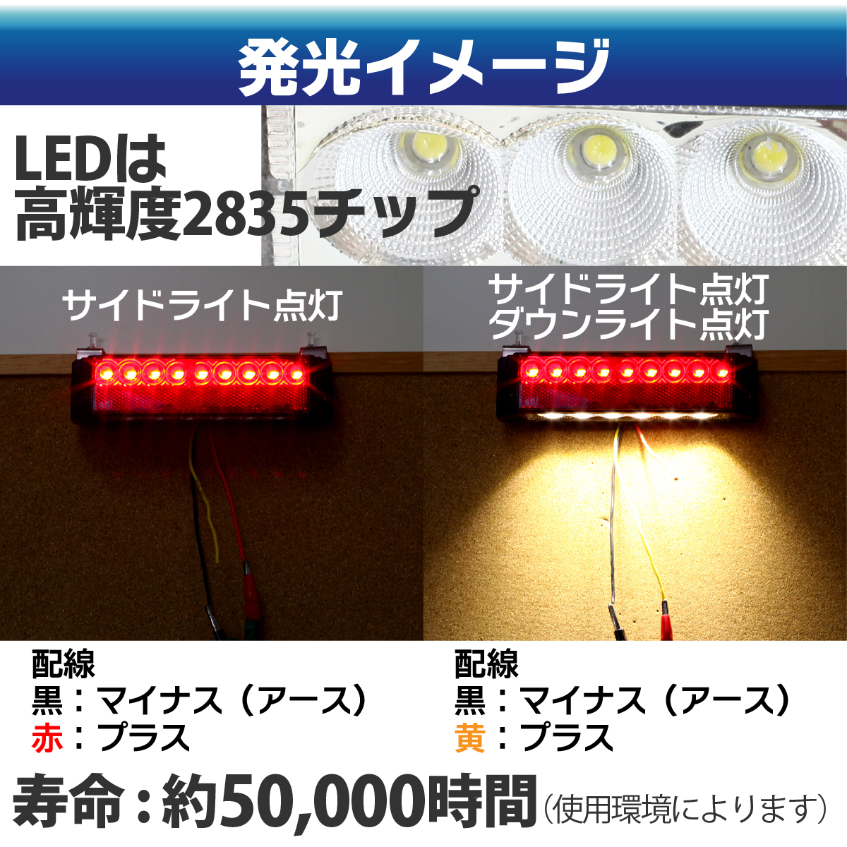 楽天市場 Led バスマーカー トラック 24v 簡単装着 防水 テールランプ サイドライト ダウンライト 路肩灯 Led 15灯 大型車 1年保証 送料無料 Tenkou