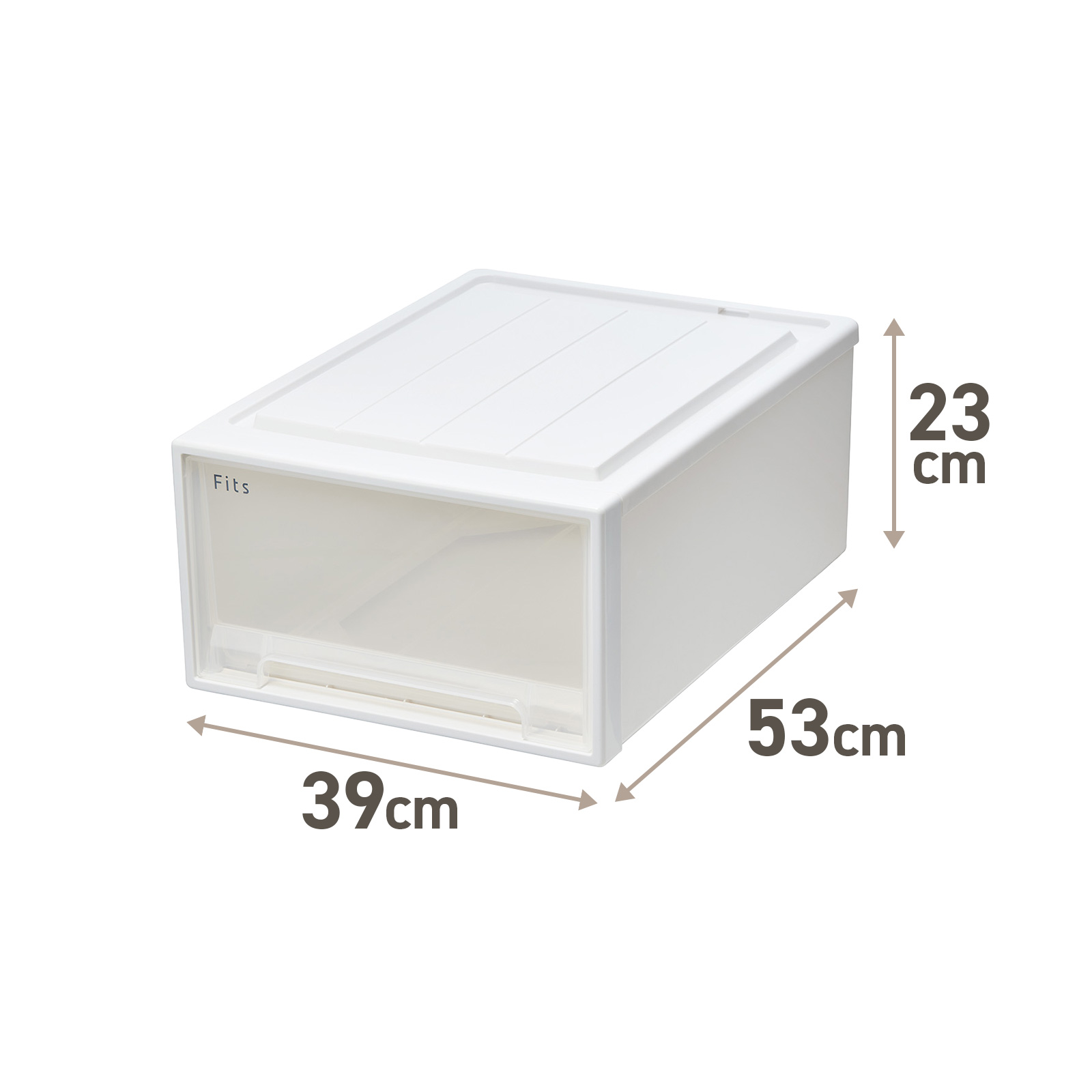 天馬 フィッツケース 53サイズ ホワイトクリア（幅39×奥行53×高さ23cm）の商品画像