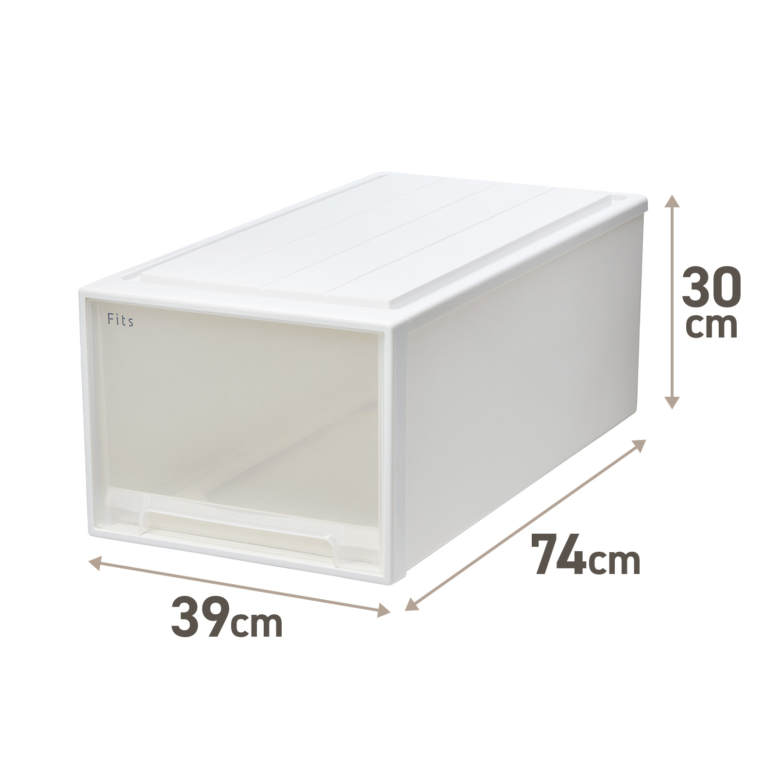 天馬 フィッツケース 74サイズ ホワイトクリア（幅39×奥行74×高さ30cm）の商品画像