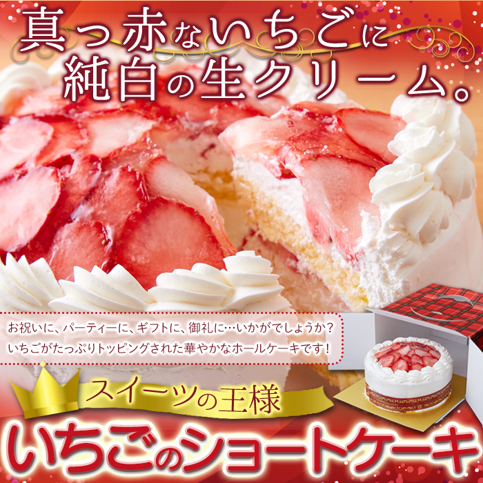 送料無料 たっぷり生クリームといちごのショートケーキ 約15cm 5号 ケーキ