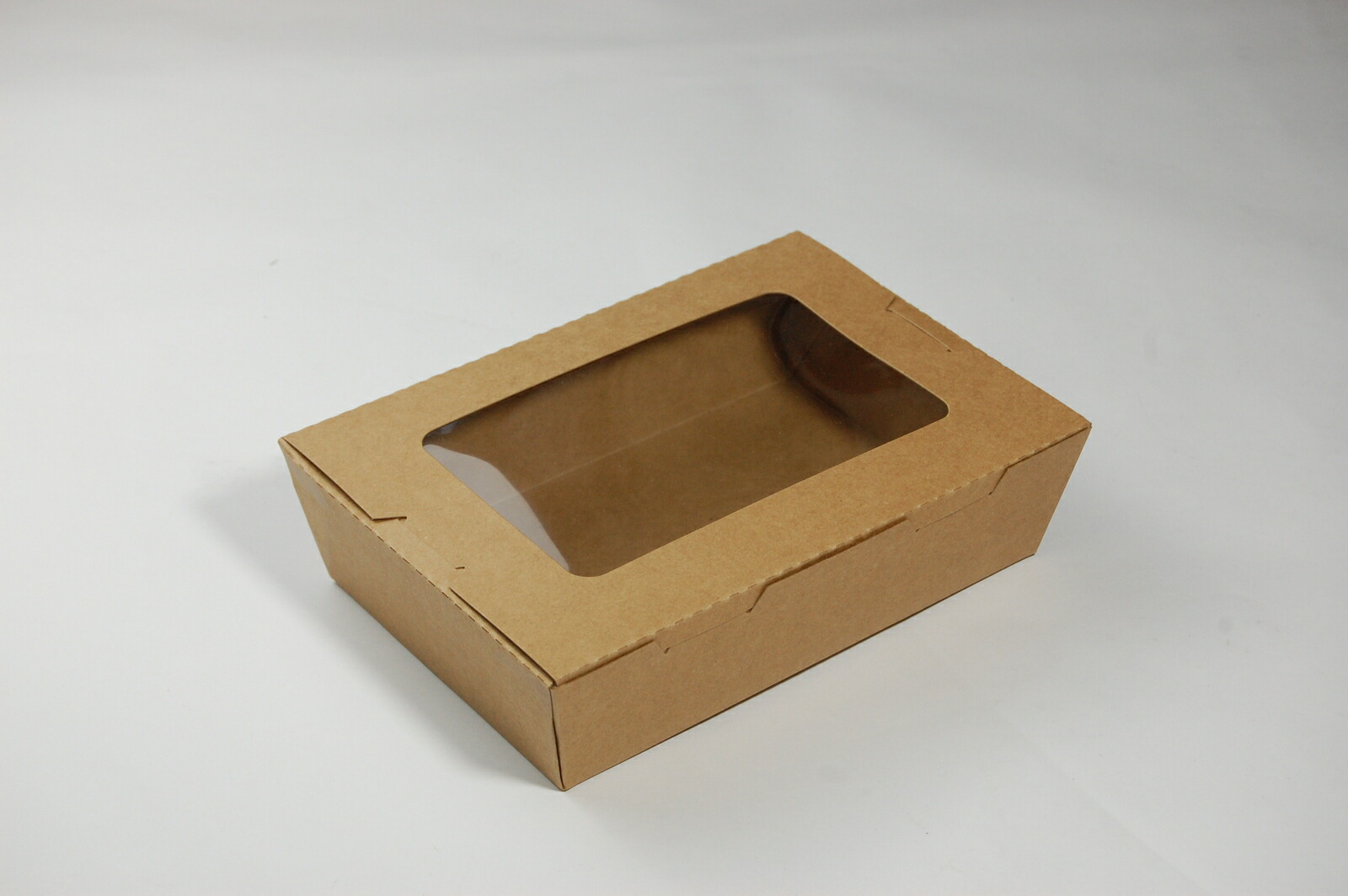 店卸し資産極限点！貨物輸送無料 100枚容器に並べる 手工芸品BOX KB-200M 窓付き添い人 紙 使い捨て 弁当 サラダ菜 サンド 今めかしい エコ お役目用 持ち帰り（大きさ 200×140×高さ50粍)