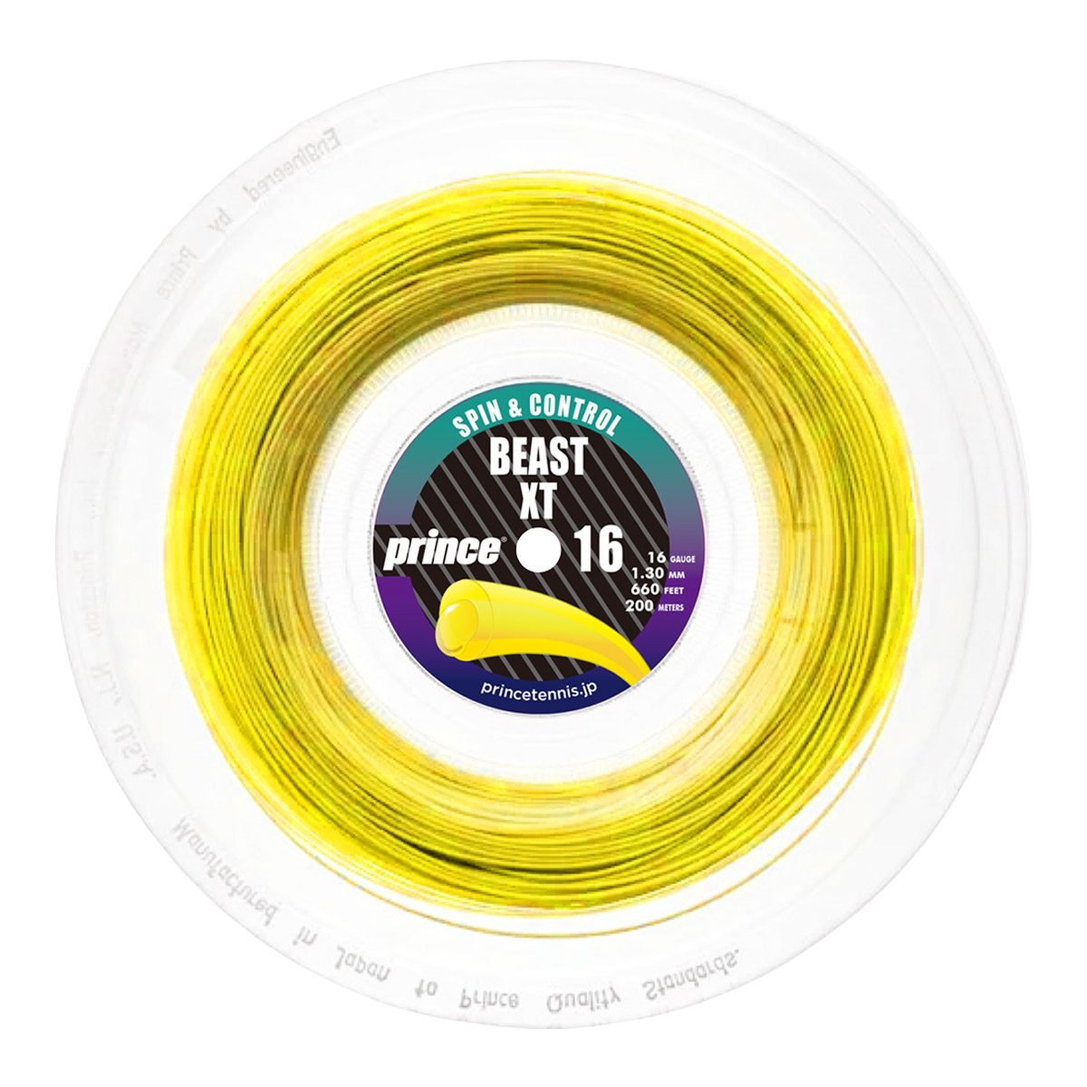 【予約】プリンス prince テニスガット ロール ビースト XT 16(BEAST XT 16) 130 イエロー 7JJ056(072)|テニスジャパン 店