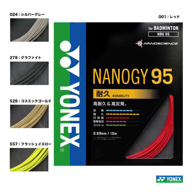 口コミ商品 - YONEX ロールガット 200m ナノジー98 シルバーグレー