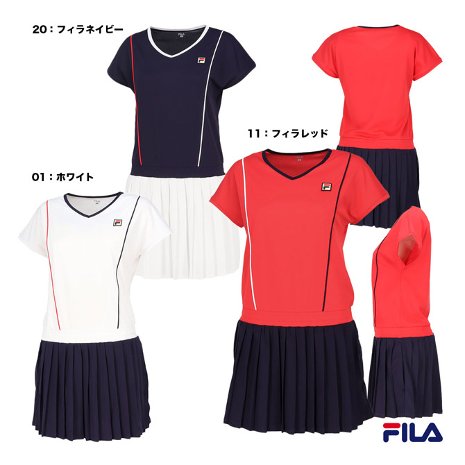 ⭐FILA⭐ テニスワンピ❤ＸＬ⭐ネイビーと ❤赤いリストバンド ⭐FILA⭐ テニスワンピ❤XL⭐ネイビーと ❤赤いリストバンド