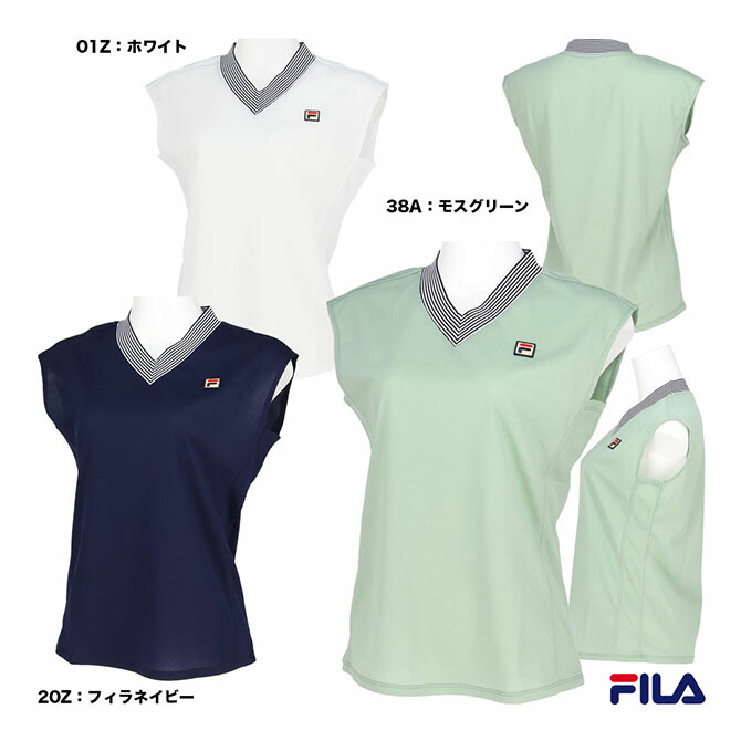FILA テニスウェア Vネック　ラベンダー M フィラ FILA テニスウェア レディース ゲームシャツ VL2916