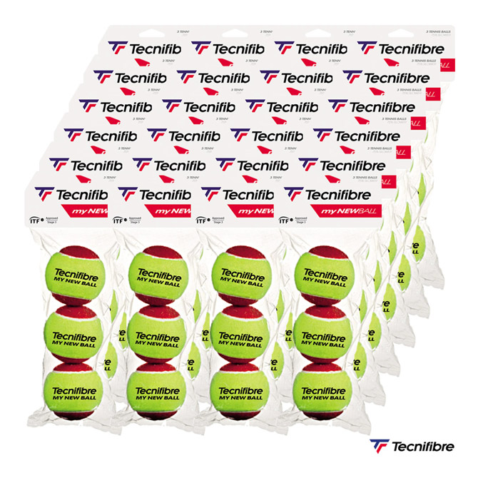 テクニファイバー Tecnifibre 庭球どんぶり鉢 MY NEW BALL stage3（上演3） 3球入 1箱（24容器に並べる/72球） 63BALMYNEW