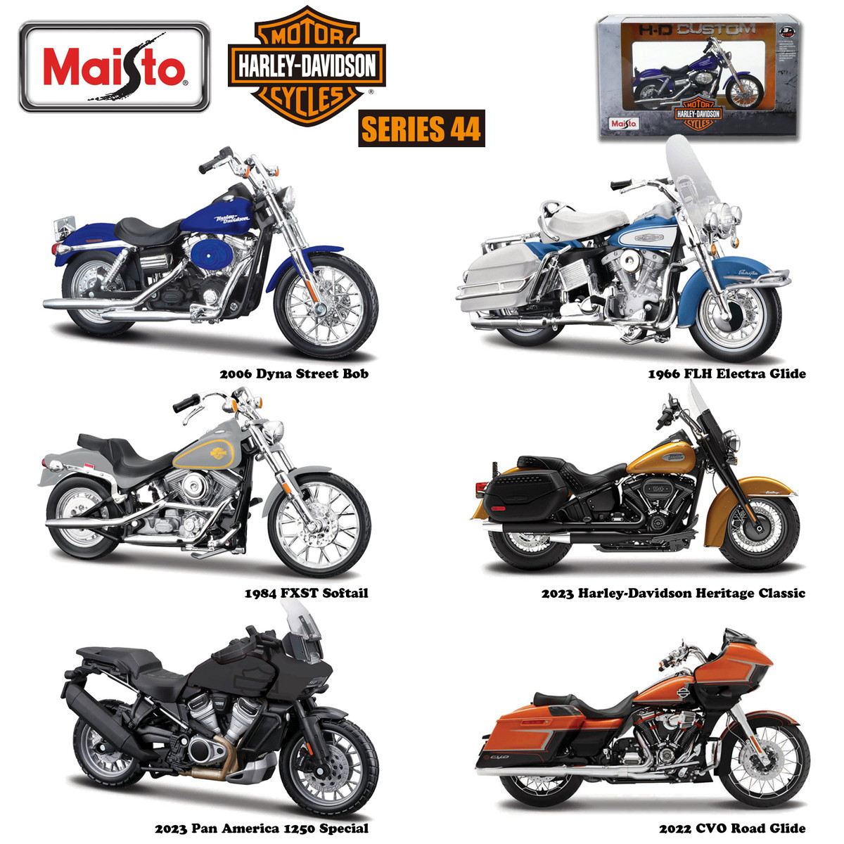 楽天市場】ハーレーダビッドソン 1/18 ミニチュア シリーズ44 6種